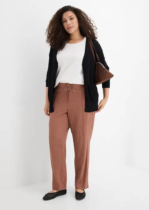 Pantalon en lin m&eacute;lang&eacute;, bonprix