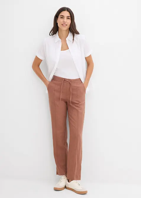 Pantalon en lin m&eacute;lang&eacute;, bonprix