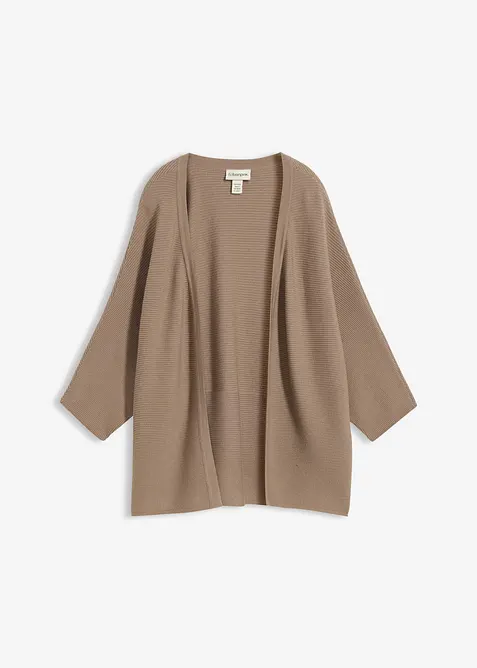 Gilet oversize en maille c&ocirc;tel&eacute;e, bonprix