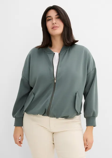 Oversize-Scuba-Blouson aus softem Viskose-Mix, bonprix