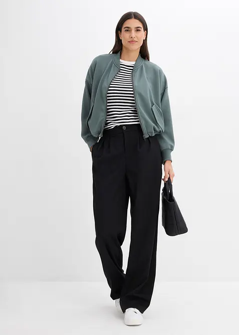 Oversize-Scuba-Blouson aus softem Viskose-Mix, bonprix