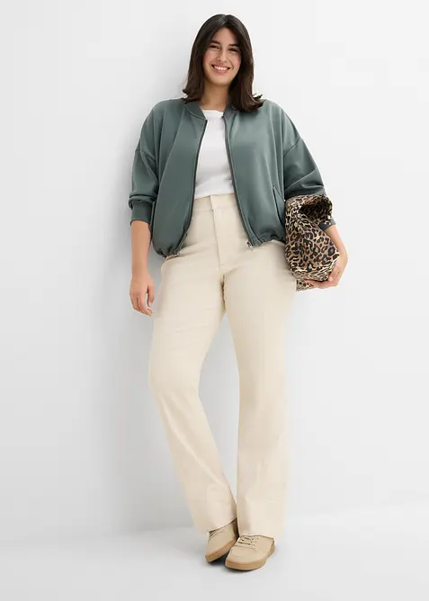 Oversize-Scuba-Blouson aus softem Viskose-Mix, bonprix