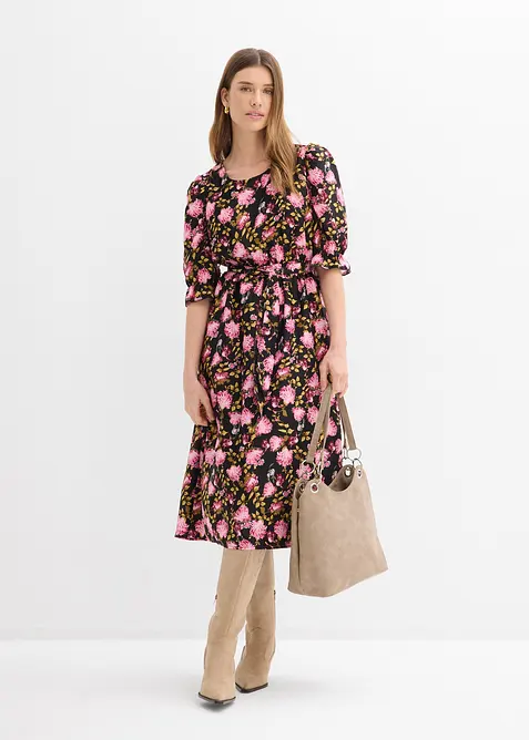 Midikleid mit Puff&auml;rmel, bonprix