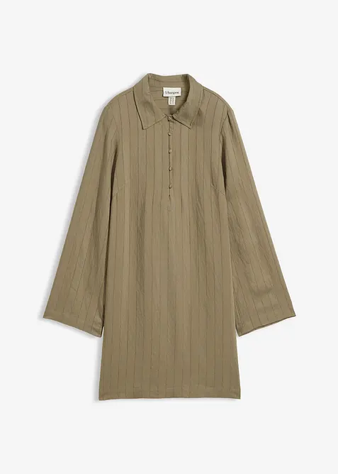 Robe fluide &agrave; col chemise boutonn&eacute;, bonprix