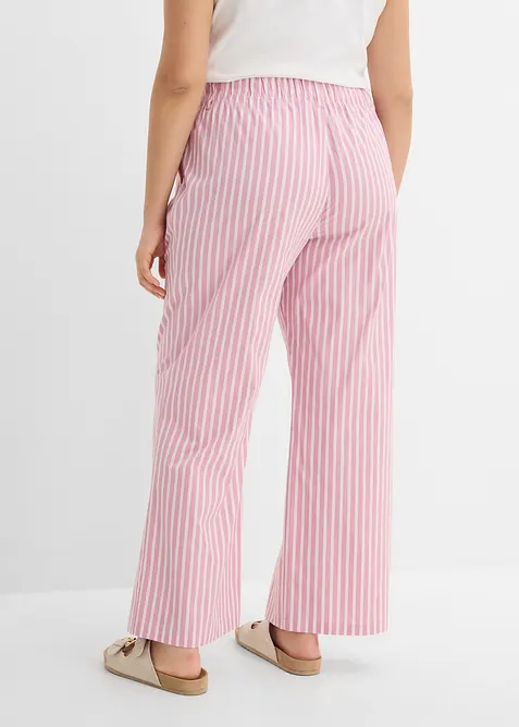 Pantalon palazzo en popeline de coton, bonprix