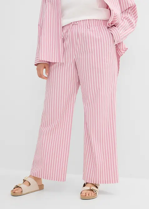 Pantalon palazzo en popeline de coton, bonprix