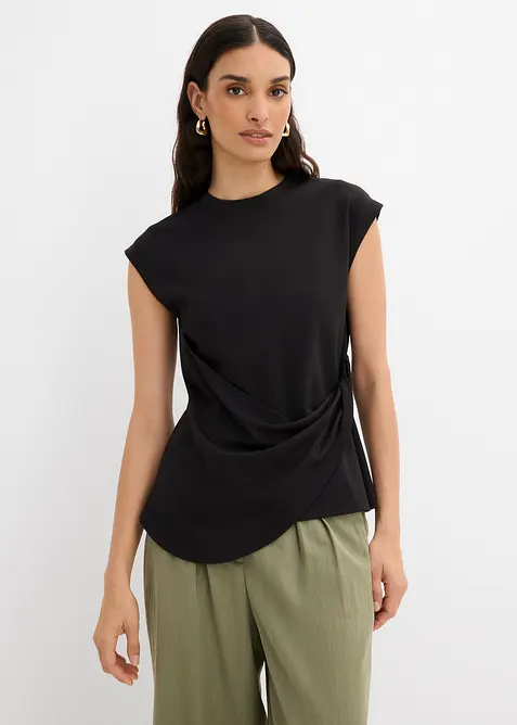 Shirt mit asymmetrischem Saum aus Viskose-Mix, bonprix