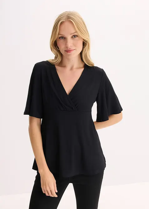 Jerseyshirt mit tiefem Ausschnitt, bonprix