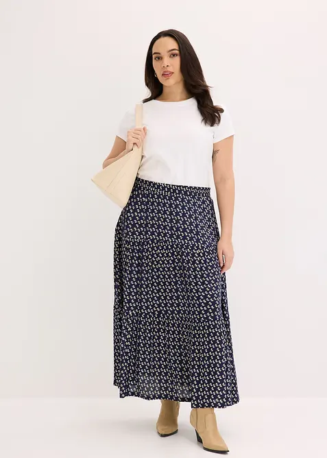 Maxi-Stufenrock aus strukturierter Viskose, bonprix