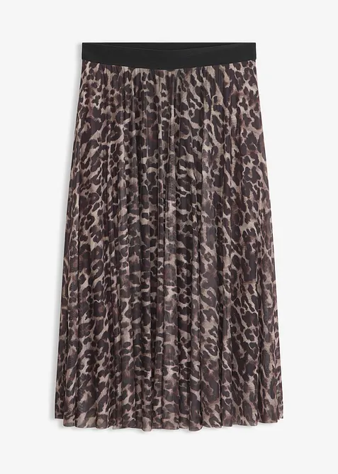 Ausgestellter Midirock mit Mesh, bonprix