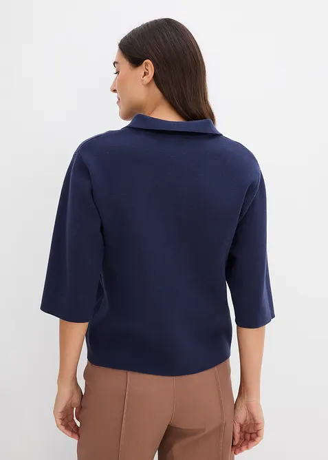 Polo-Strickshirt aus Baumwoll-Mix, bonprix