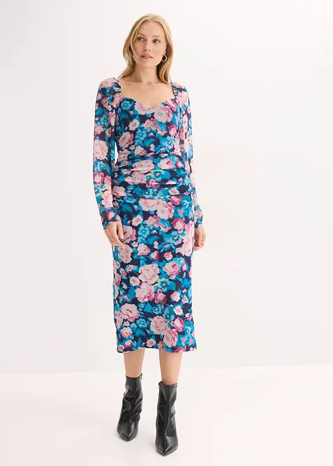 Robe midi en mesh pr&egrave;s du corps, bonprix