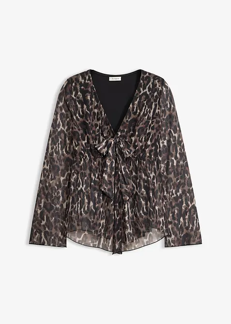 Figurbetontes Blusenshirt aus Mesh, bonprix