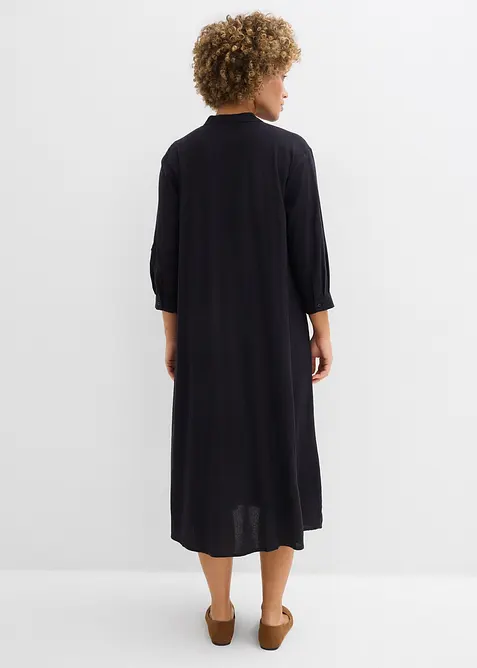 Midikleid aus Leinen- Mix, bonprix