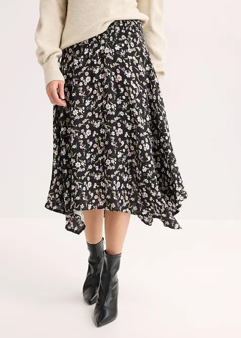 Midirock aus reiner Vikose, bonprix