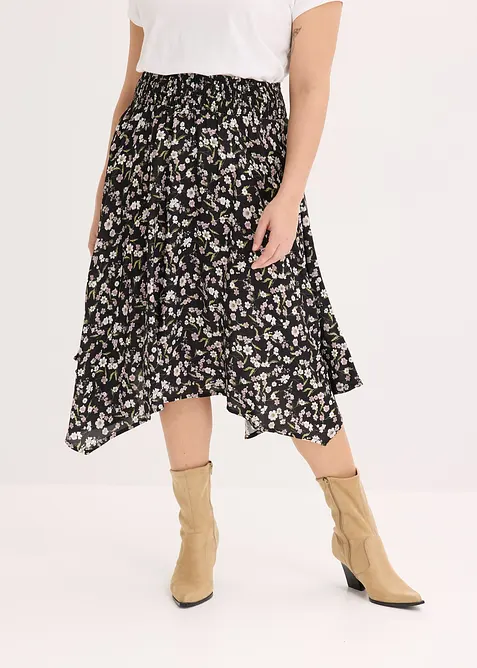 Midirock aus reiner Vikose, bonprix