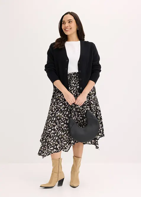 Midirock aus reiner Vikose, bonprix