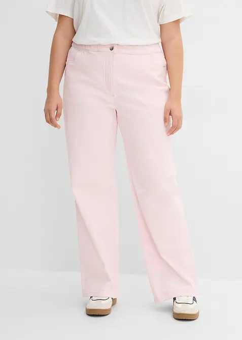 Pantalon palazzo &agrave; taille haute et &eacute;lastiqu&eacute;e, bonprix