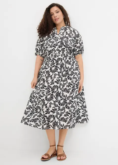 Robe midi ample, 100% coton, bonprix