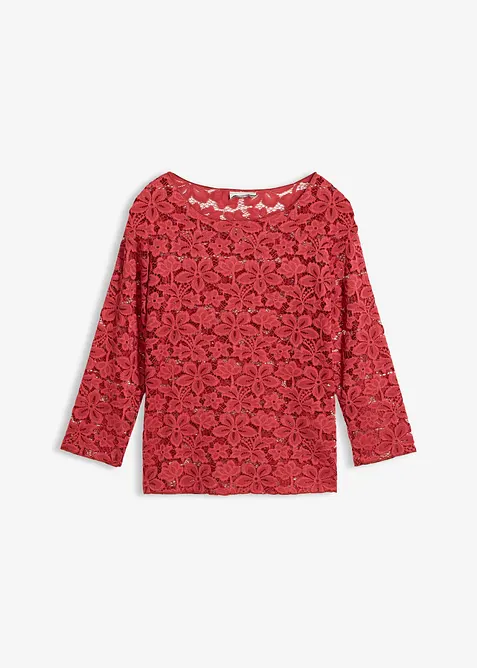 Tailliertes Spitzenshirt, bonprix