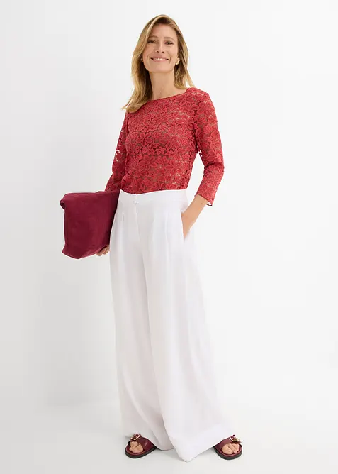 Tailliertes Spitzenshirt, bonprix