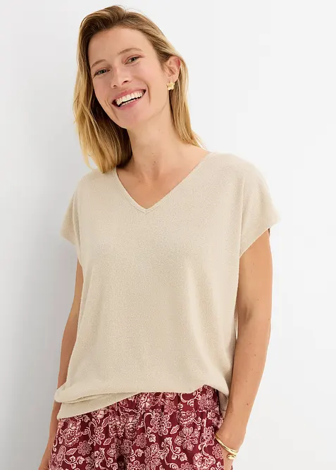 Oversize-Shirt in Strickoptik, bonprix