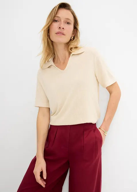 Poloshirt in Strickoptik, bonprix