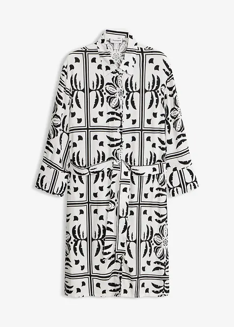 Hemdblusenkleid aus flie&szlig;ender Viskose, bonprix