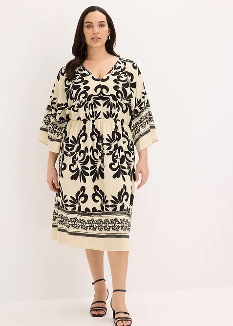 Robe midi fluide en viscose majoritaire, bonprix