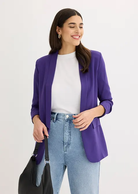 Blazer &agrave; manches fronc&eacute;es, bonprix