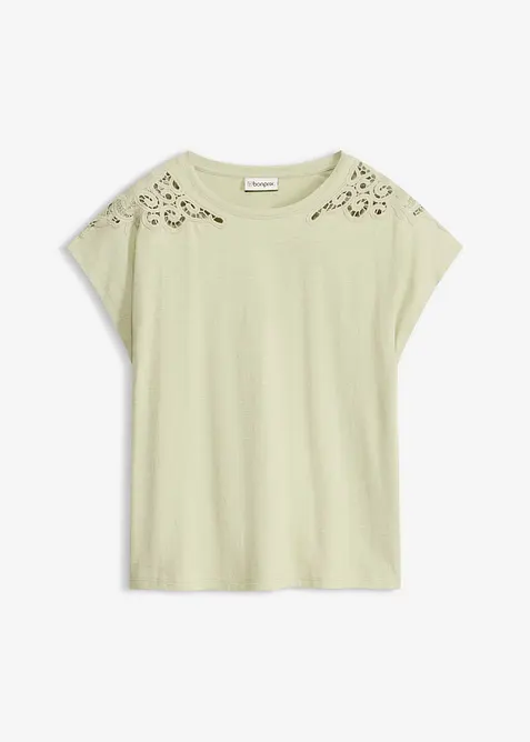 T-shirt avec d&eacute;tails au crochet, bonprix