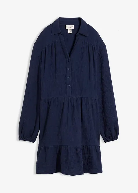 Kurzes Stufen-Kleid aus Musselin, bonprix