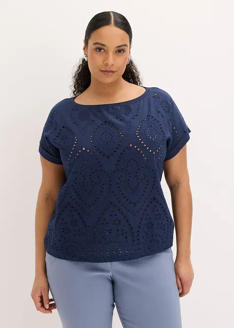 Shirt mit Lochspitze, bonprix