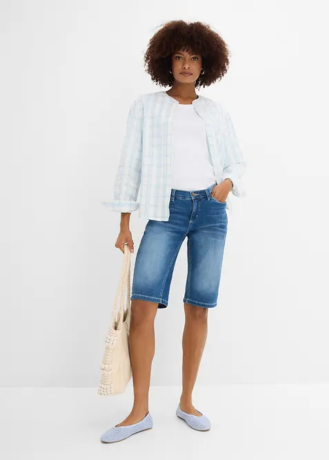 Jeans Bermuda Mid Waist, Stretch, bonprix