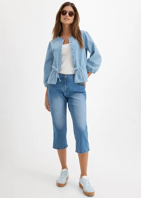 Capri Slim Fit Jeans, Mid Waist, bonprix