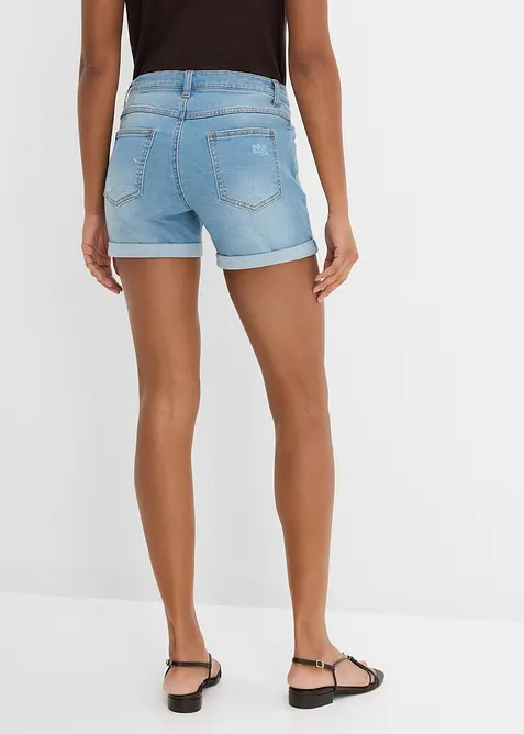 Jeansshorts Mid Waist mit Destroy- Effekten, bonprix