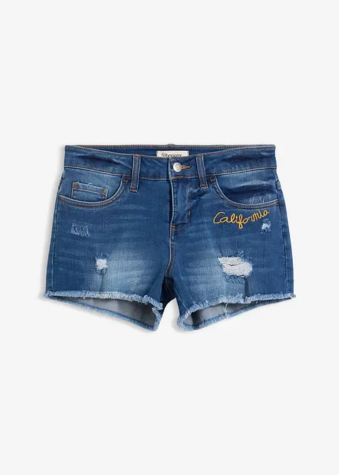Short en jean &agrave; broderie, bonprix