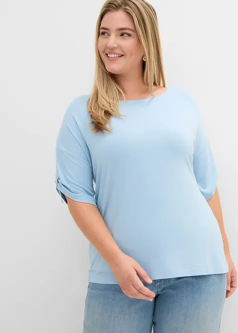 T-Shirt mit U-Boot-Ausschnitt, bonprix