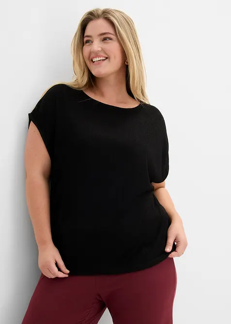Oversize-Shirt in Strickoptik, bonprix