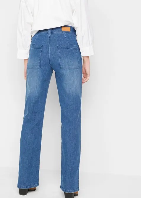 Jean droit taille haute, extensible, bonprix