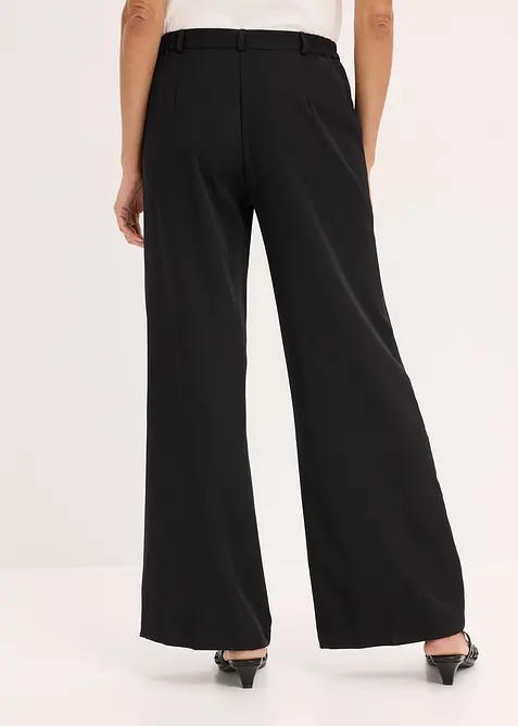 Pantalon large &agrave; pinces et taille &eacute;lastiqu&eacute;e, bonprix