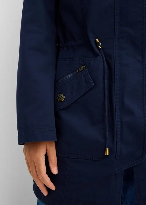 Parka courte en coton &agrave; col montant, cintr&eacute;e, bonprix