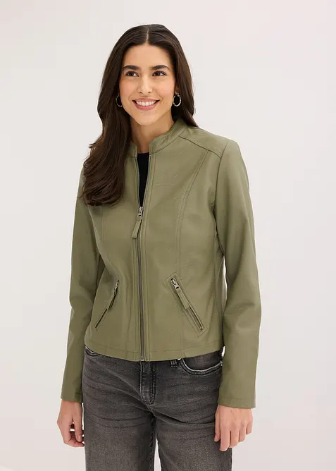 Lederimitat-Jacke aus reiner Viskose, bonprix