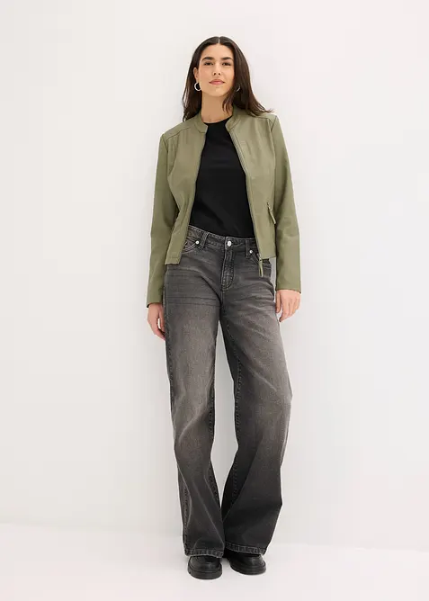 Lederimitat-Jacke aus reiner Viskose, bonprix