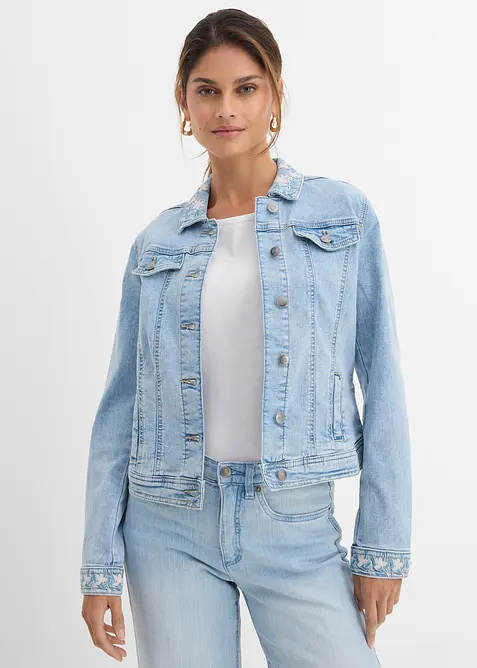 Veste en jean avec broderie, bonprix