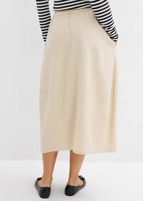 Midirock aus leichtem Leinen-Mix, bonprix