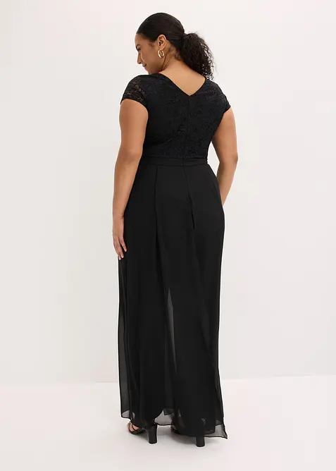 Combinaison avec dentelle et empi&egrave;cement de mousseline, bonprix