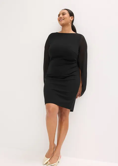 Robe de cocktail avec manches en mousseline, bonprix