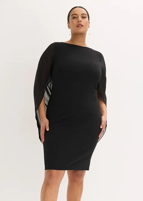 Robe de cocktail avec manches en mousseline, bonprix
