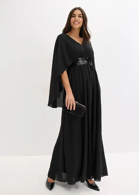 Abendkleid aus feinem Chiffon mit Pailletten-Einsatz, bonprix